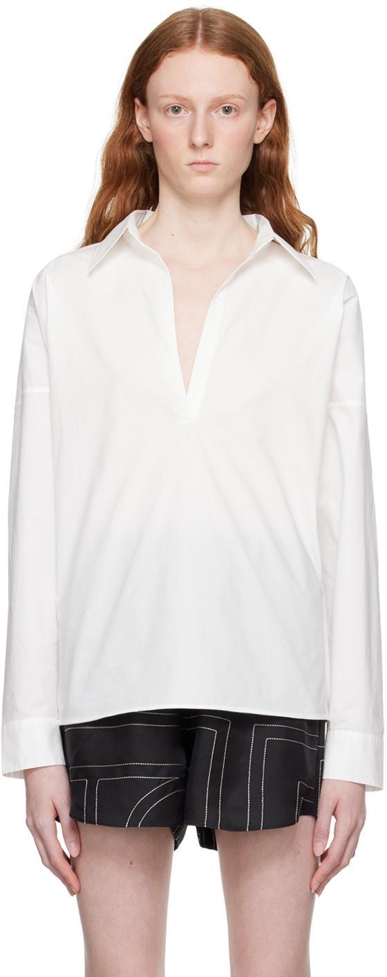 White Boxy Shirt In 100 White Product Image