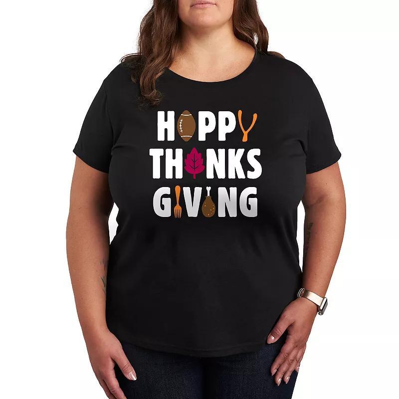 Womens Happy Thanksgiving Icons Graphic Tee, Girls Product Image