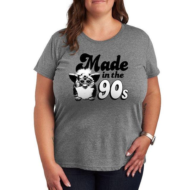 Plus Furby Made In The 90s Graphic Tee, Womens Grey Gray Product Image