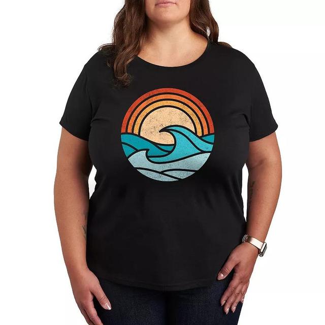 Plus Wave Scene Graphic Tee, Womens Product Image