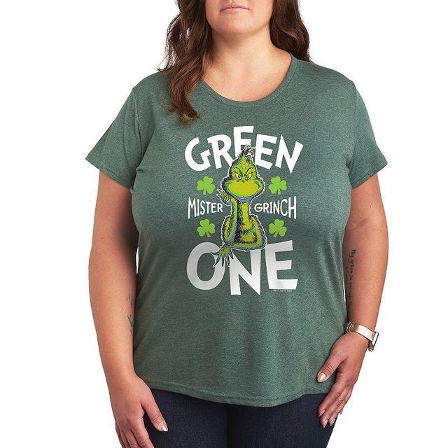 Plus Size Dr. Seuss Green One Graphic Tee, Womens Product Image