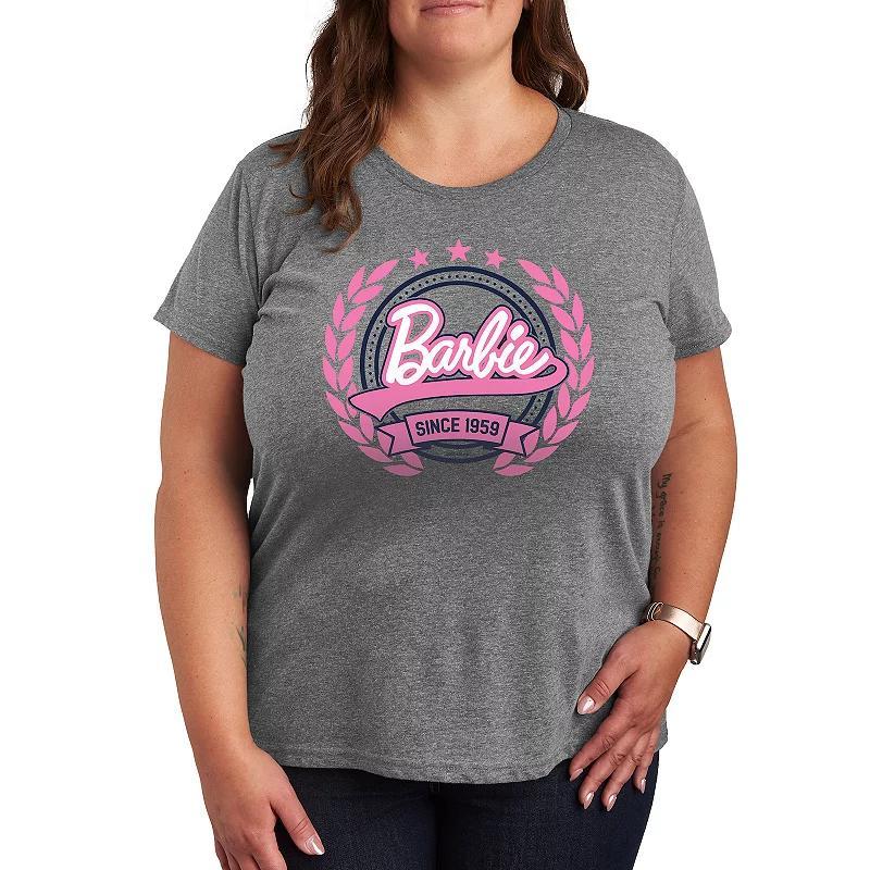 Plus Barbie Seal Graphic Tee, Womens Grey Grey Product Image