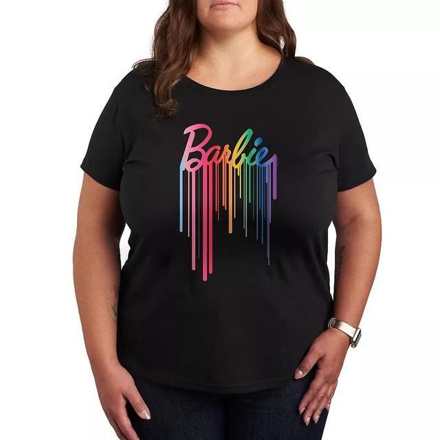 Plus Barbie Logo Rainbow Drip Graphic Tee, Girls Product Image