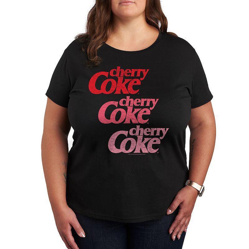 Plus Cherry Coke Ombre Logo Repeated Graphic Tee, Womens Product Image