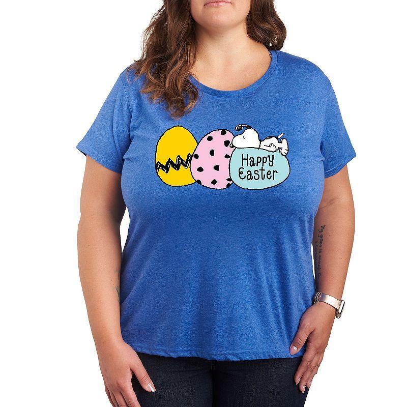 Plus Peanuts Snoopy Happy Easter Eggs Graphic Tee, Womens Product Image