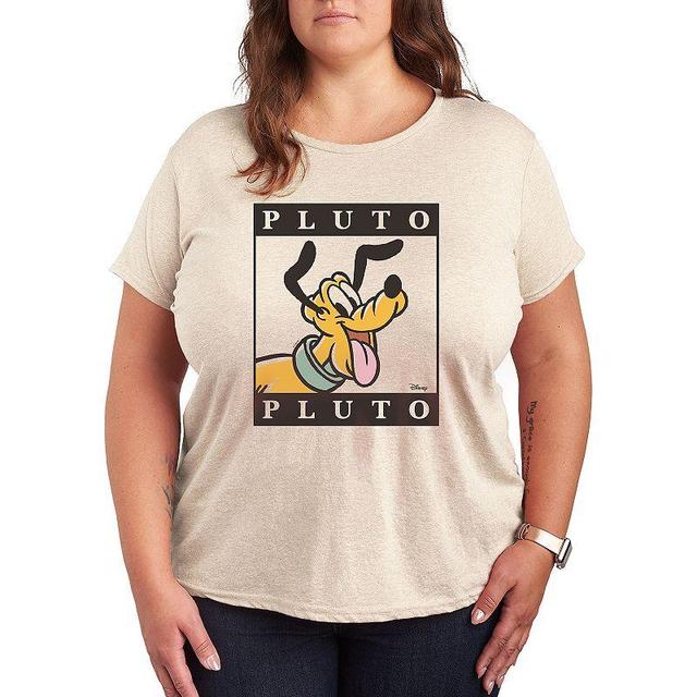 Disneys Pluto Plus Type Block Graphic Tee, Womens Product Image