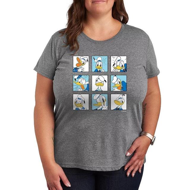 Disneys Donald Duck Plus Grid Graphic Tee, Womens Product Image