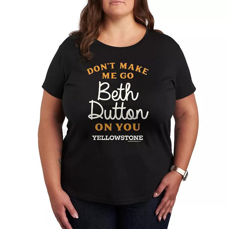 Plus Yellowstone Go Beth Dutton Graphic Tee, Womens Heather Grey Product Image