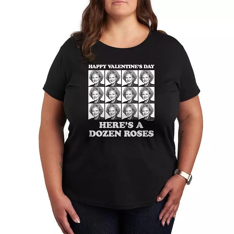 Plus Golden Girls Dozen Roses Graphic Tee, Womens Med Blue Product Image