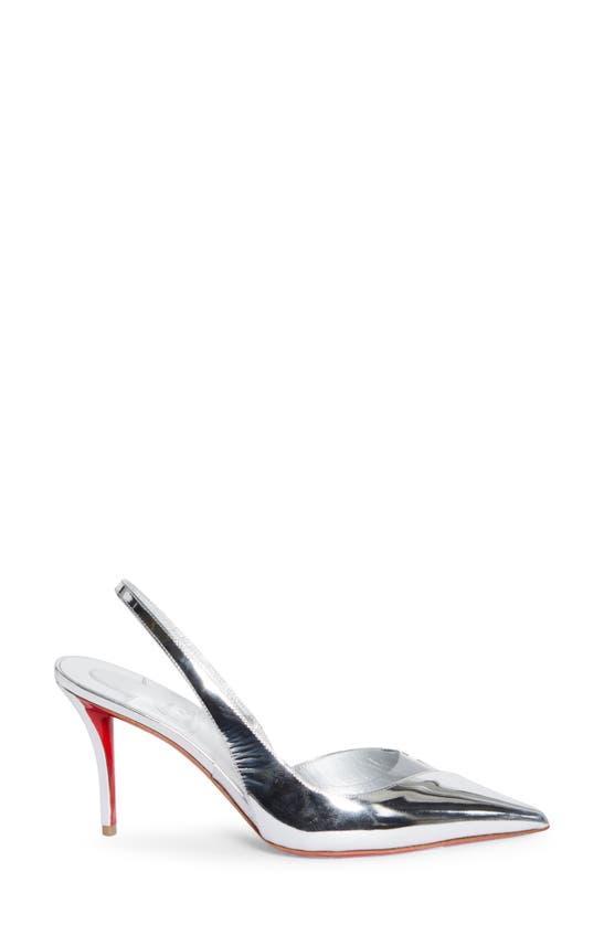 CHRISTIAN LOUBOUTIN Posticha Pointed Toe Slingback Pump In Silver Product Image