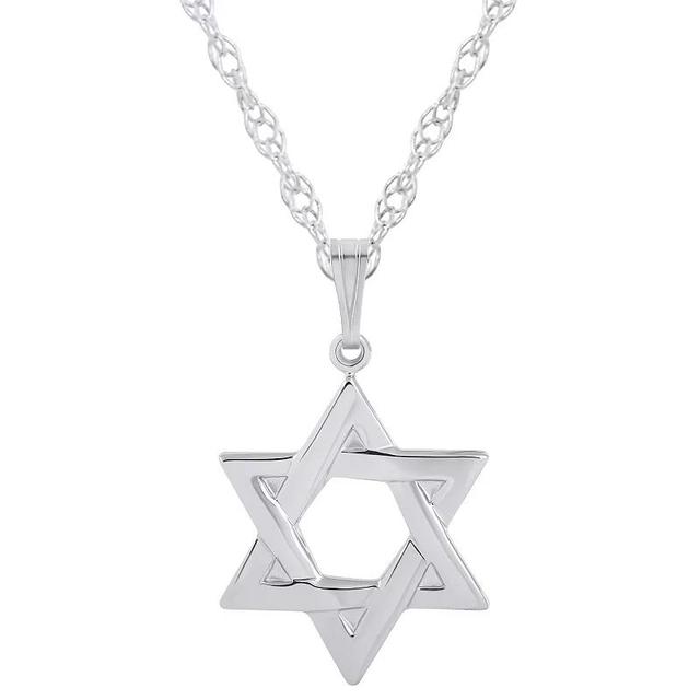 Sterling Silver Star of David Pendant Necklace, Womens Product Image