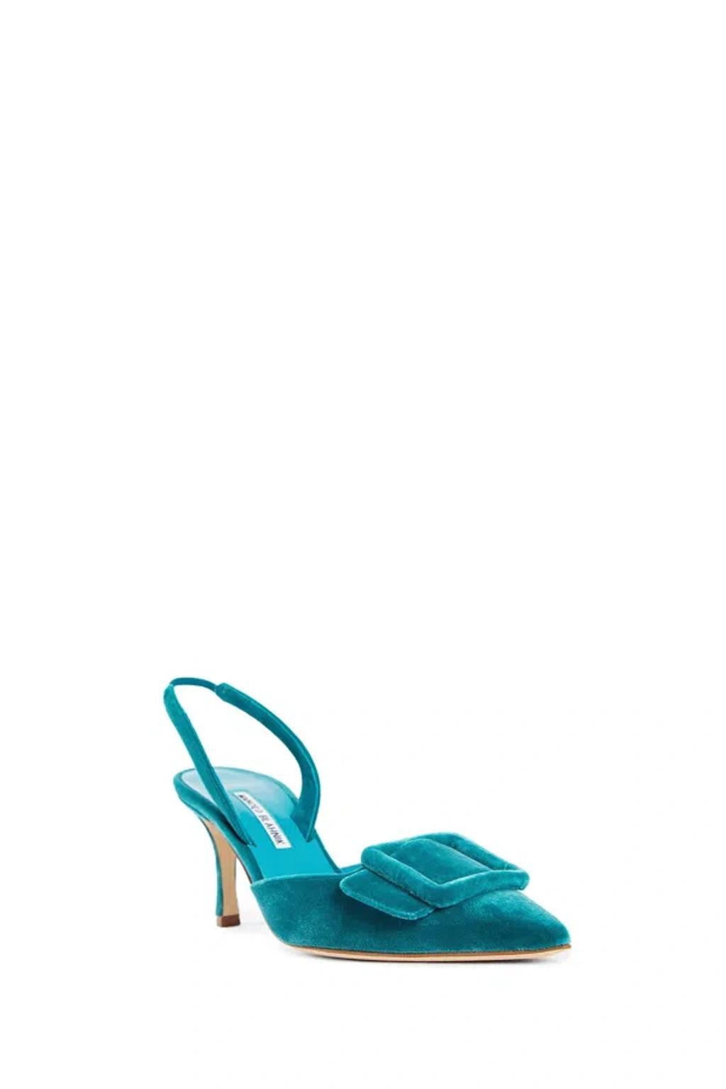 MANOLO BLAHNIK 70mm Maysli Pumps In Blue Product Image