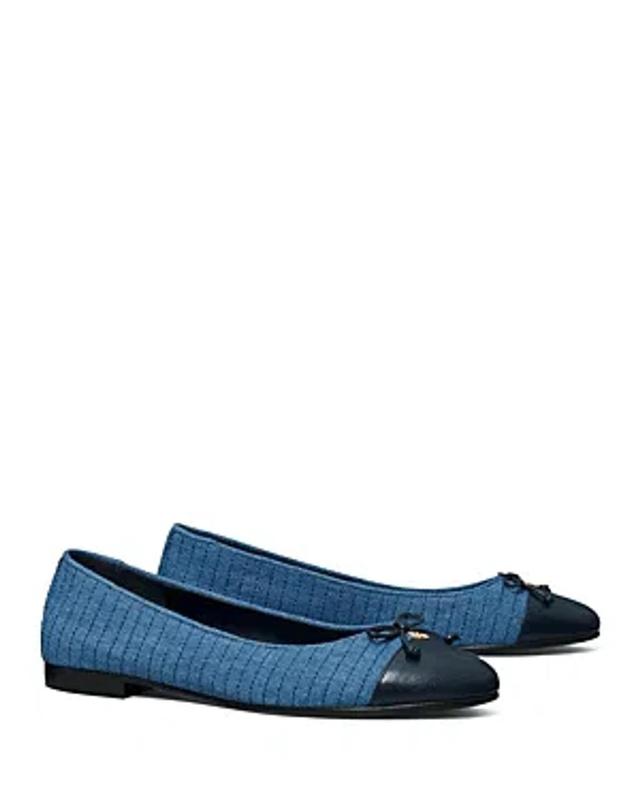 TORY BURCH Matelassé Ballet Flats In Blue Denim Blend Product Image