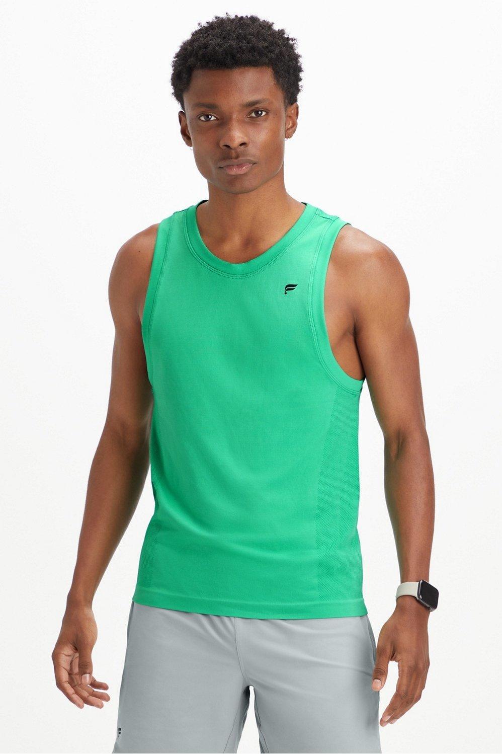 Fabletics Men The Training Day Tank male Essential Green Size XL Product Image