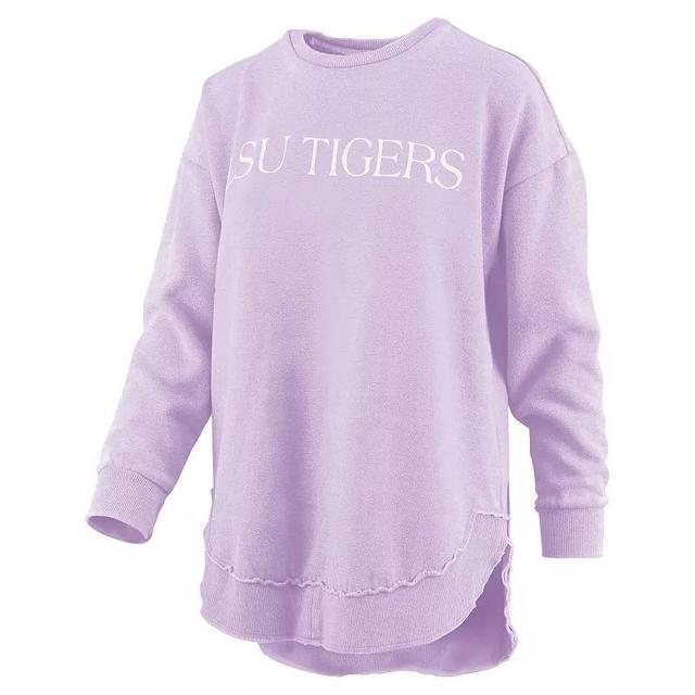 Womens Pressbox LSU Tigers Seaside Springtime Vintage Poncho Pullover Sweatshirt Product Image