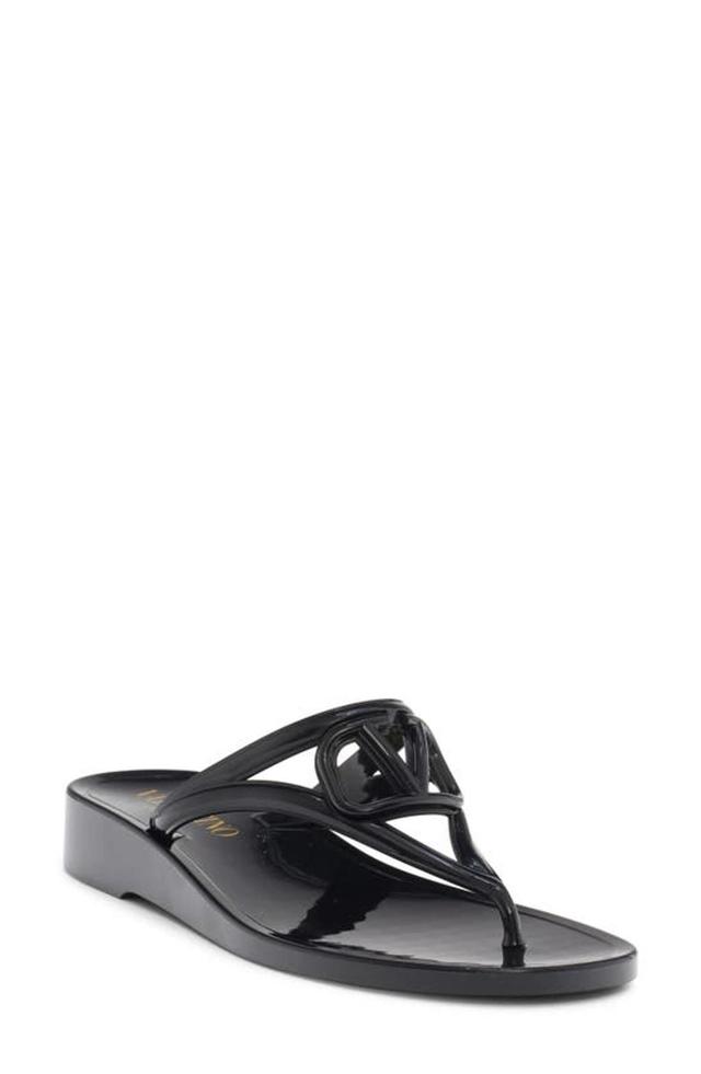 Vlogo Jelly Wedge Flip Flop In Black Product Image