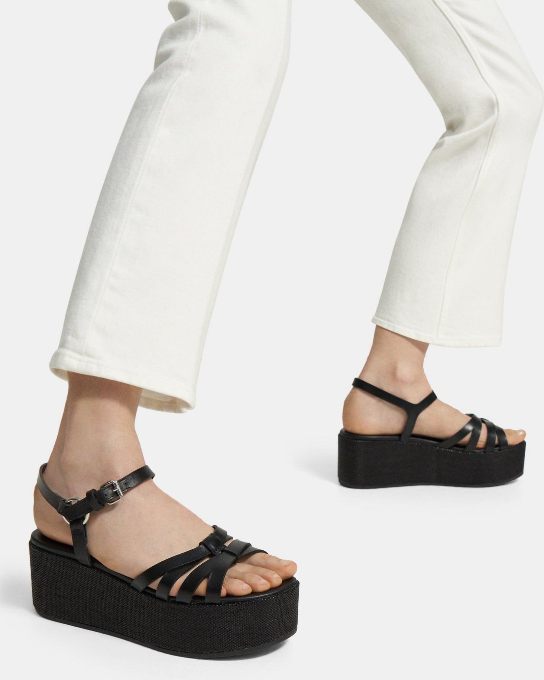 Cross Platform Sandal in Leather Product Image