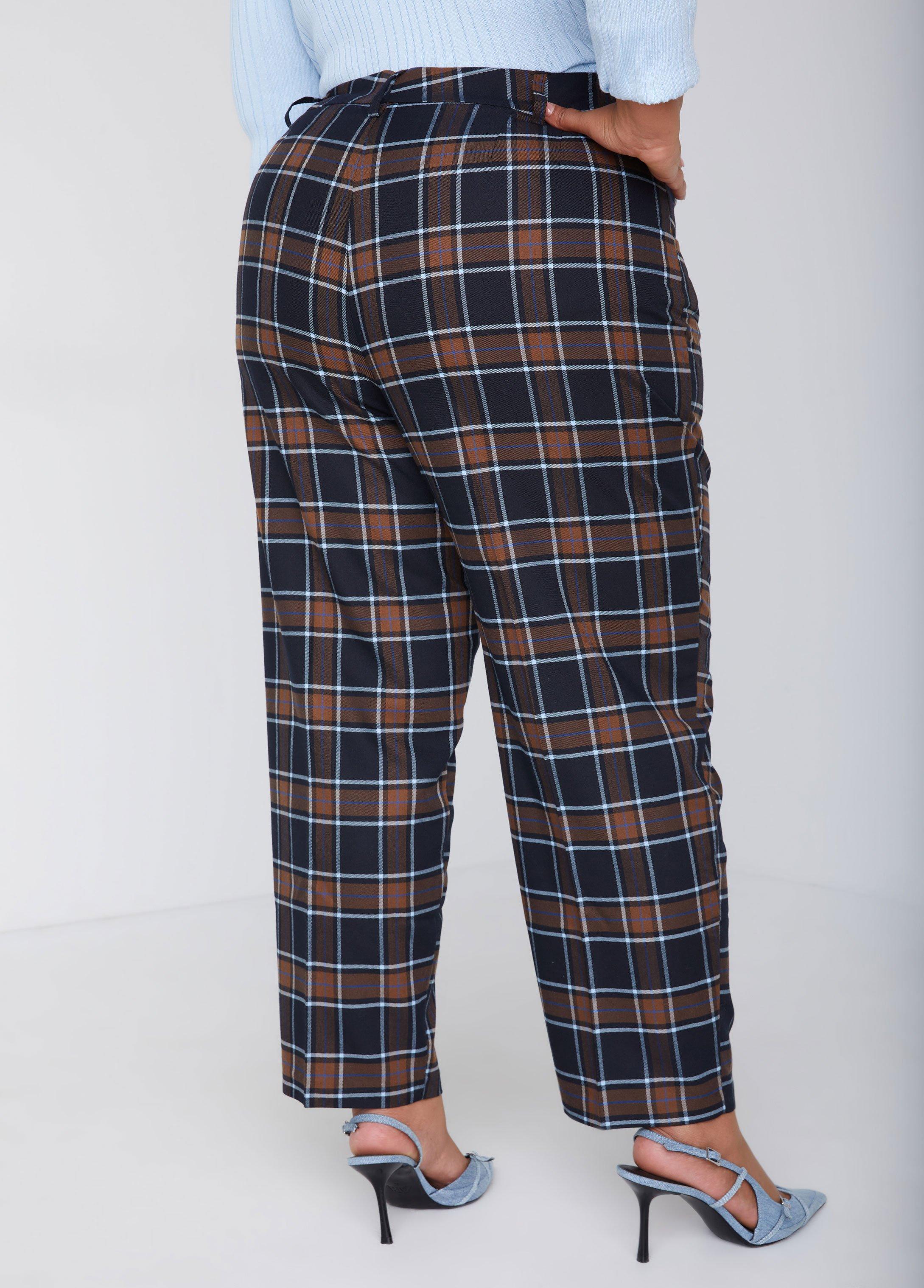 Tapered Plaid Ankle Pants Product Image