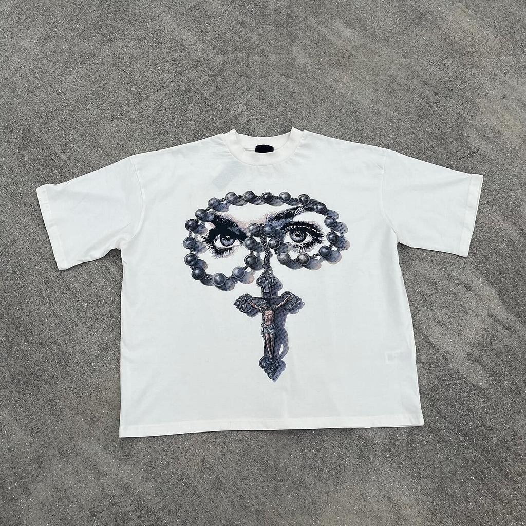 Vintage Saint Eye Graphic Cotton T-Shirt Product Image