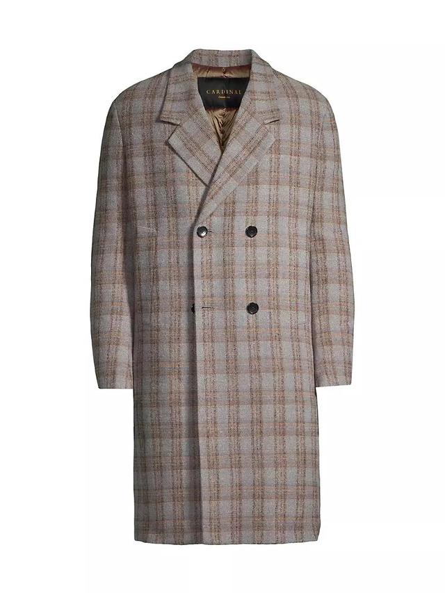 Maine Check Wool-Blend Double-Breasted Coat Product Image