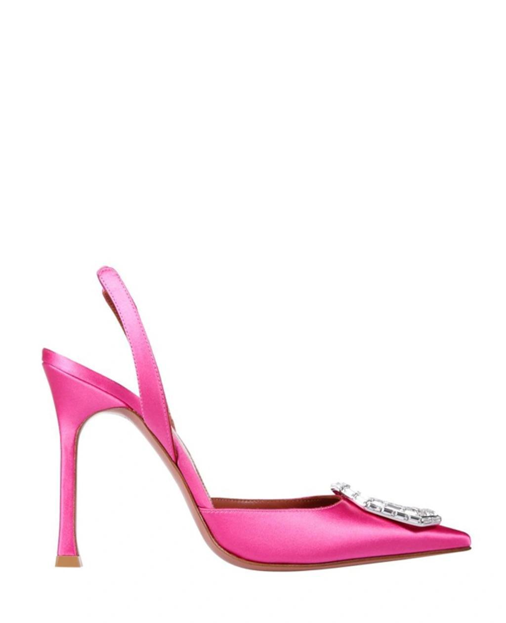 Camelia Crystal-embellished Satin Slingback Pumps In Pink Product Image