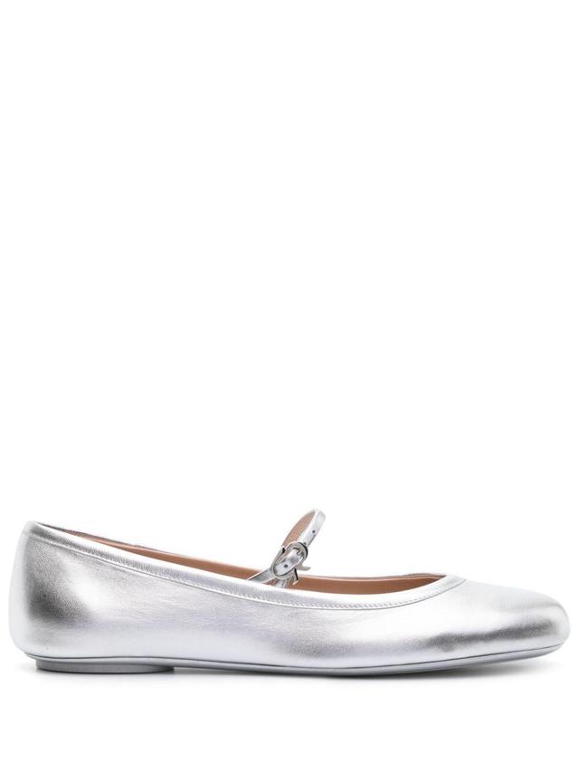 GIANVITO ROSSI Metallic Crystal-band Ballerina Flats Product Image