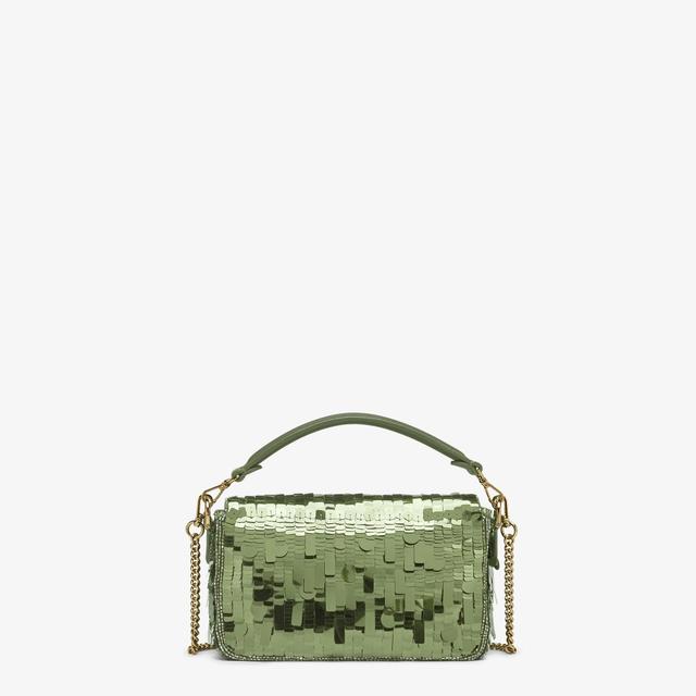 Baguette MiniBag embroidered with green sequins Product Image