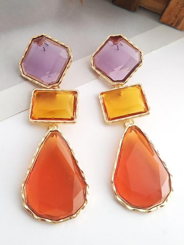 Geometric Split-Joint Drop Earrings Product Image