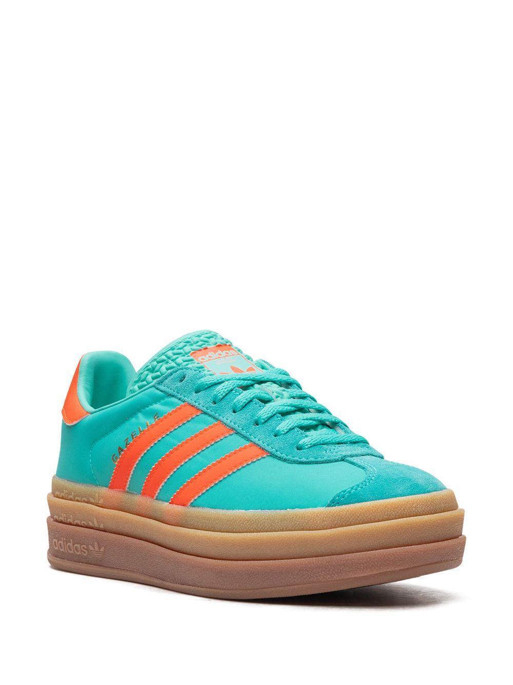 ADIDAS ORIGINALS Adidas Womens Mint Rush Impact Orange Gazelle Bold Brand-embellished Suede Low-top Trainers In Mint Rush/impact Orange/mint Rush Product Image