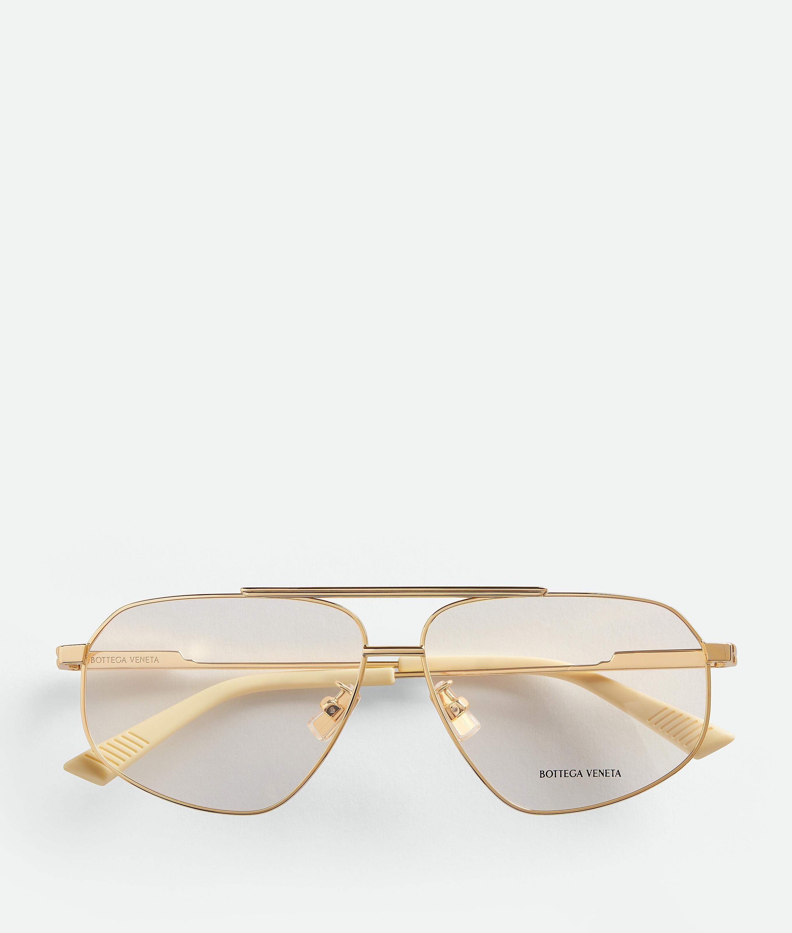 Classic Metal Aviator Eyeglasses in Gold/transparent Product Image