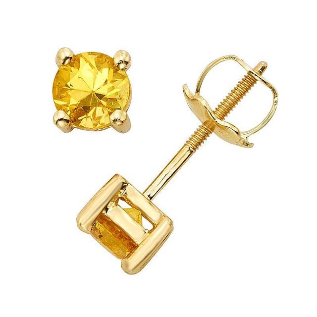 The Regal Collection Yellow Sapphire 14k Gold Stud Earrings, Womens Product Image