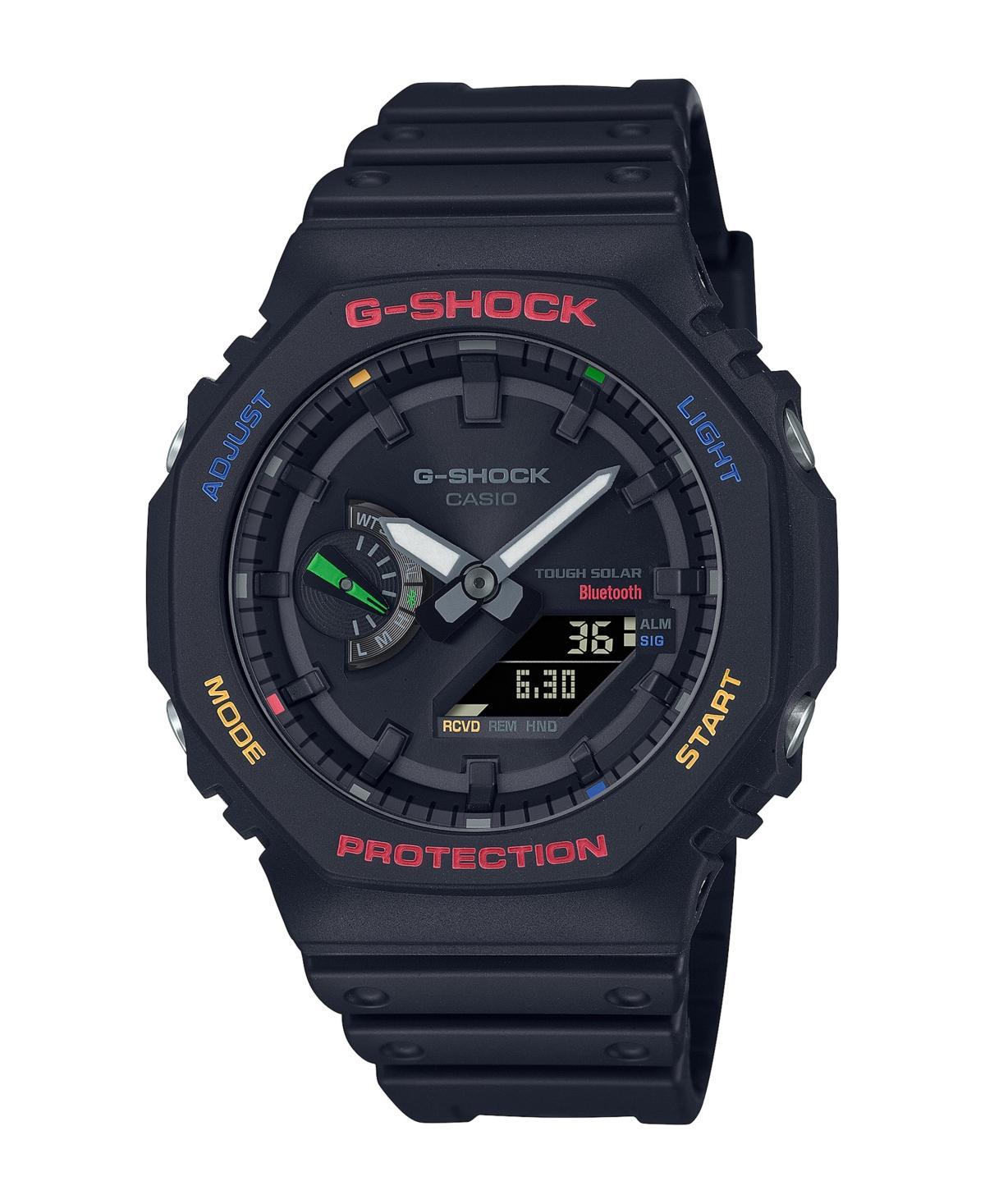 Men's Casio G-Shock Solar Powered Black Resin Strap Watch with Multi-Color Accents (Model: Gab2100Fc-1A) Product Image