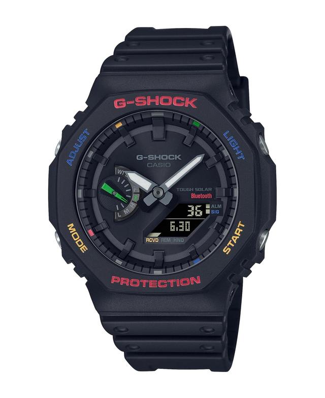 Men's Casio G-Shock Solar Powered Black Resin Strap Watch with Multi-Color Accents (Model: Gab2100Fc-1A) Product Image