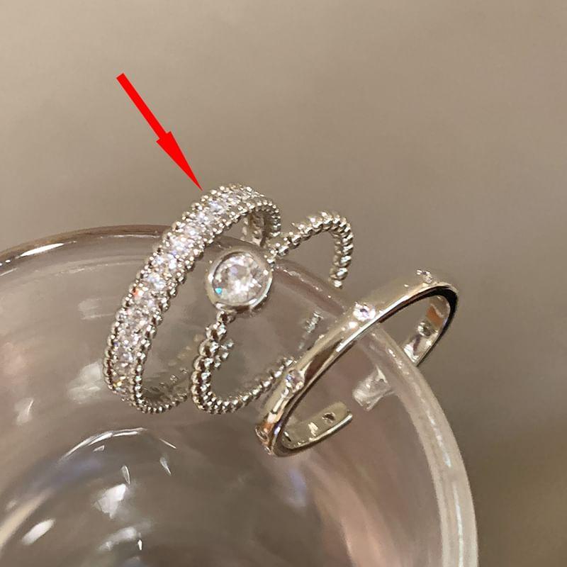 Rhinestone Alloy Open Ring (Various Designs) / Set Product Image