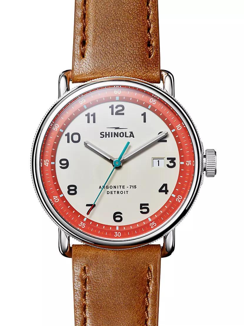 Canfield 43MM Model C Leather-Strap Watch Product Image