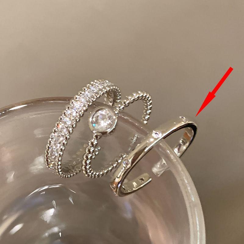 Rhinestone Alloy Open Ring (Various Designs) / Set Product Image