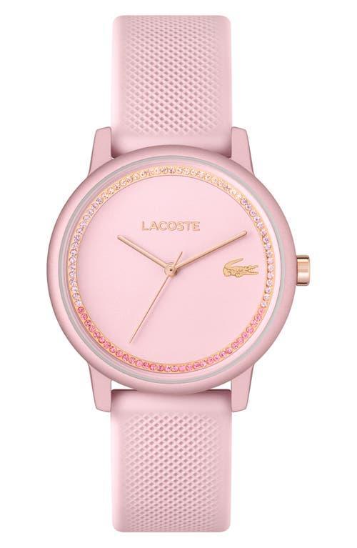 Lacoste Womens 12.12 Quartz Analog Pink Silicone Strap Watch Product Image