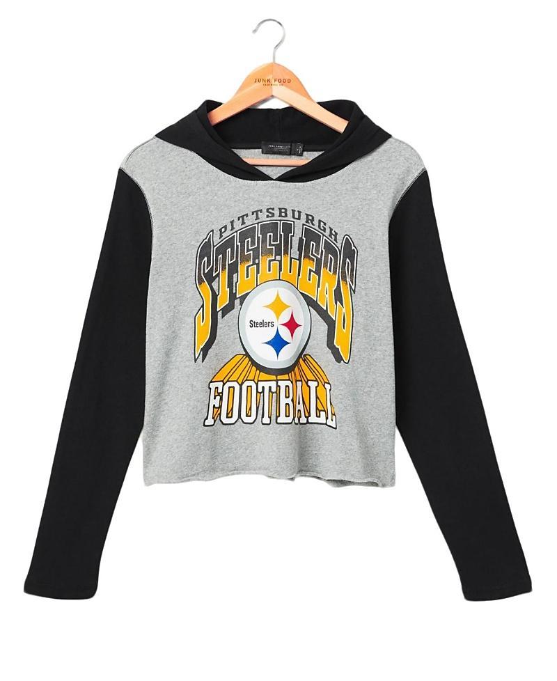 Junk Food Clothing Womens Nfl Pittsburgh Steelers Block Crop Hoodie Product Image