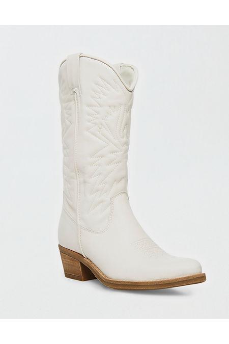 Steve Madden Womens Hayward Leather Boot Womens White 8 Product Image