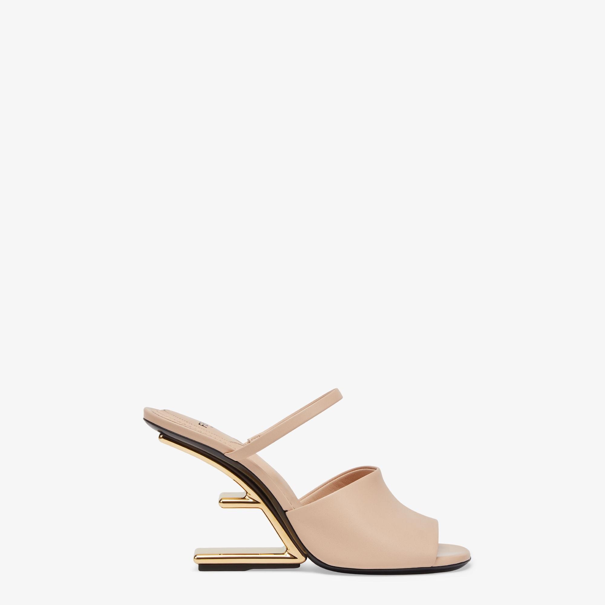 Fendi FirstPink leather high-heeled sandals Product Image