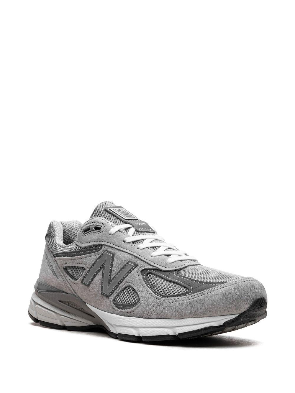 NEW BALANCE Made In Usa 990v4 Leather Sneakers In Grey Product Image