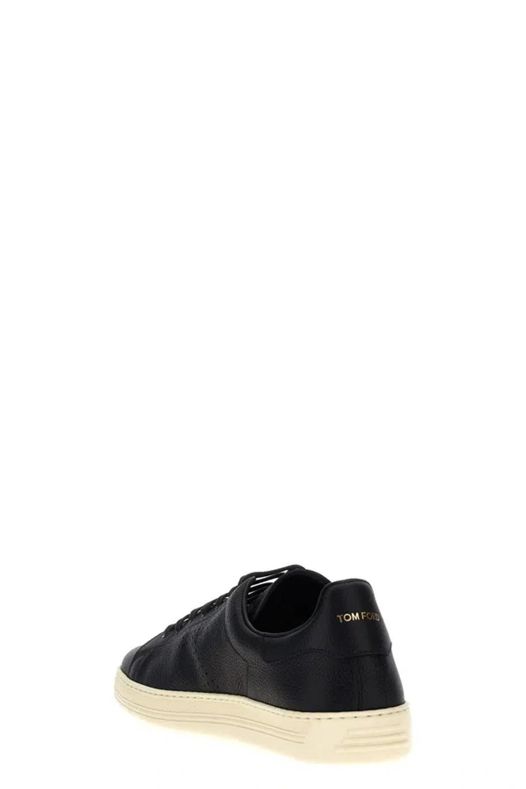 TOM FORD Men Logo Leather Sneakers In Multicolor Product Image