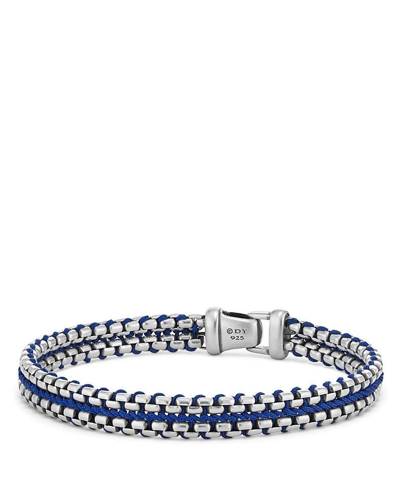 Mens Woven Box Chain Bracelet in Sterling Silver Product Image