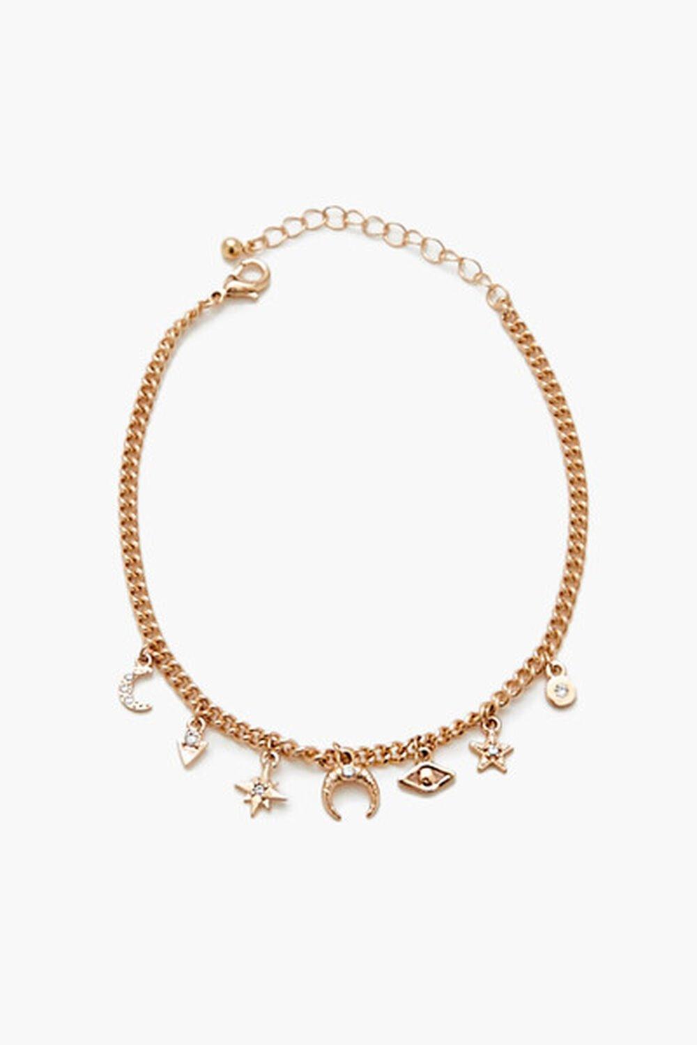 Rhinestone Horn Charm Anklet | Forever 21 Product Image