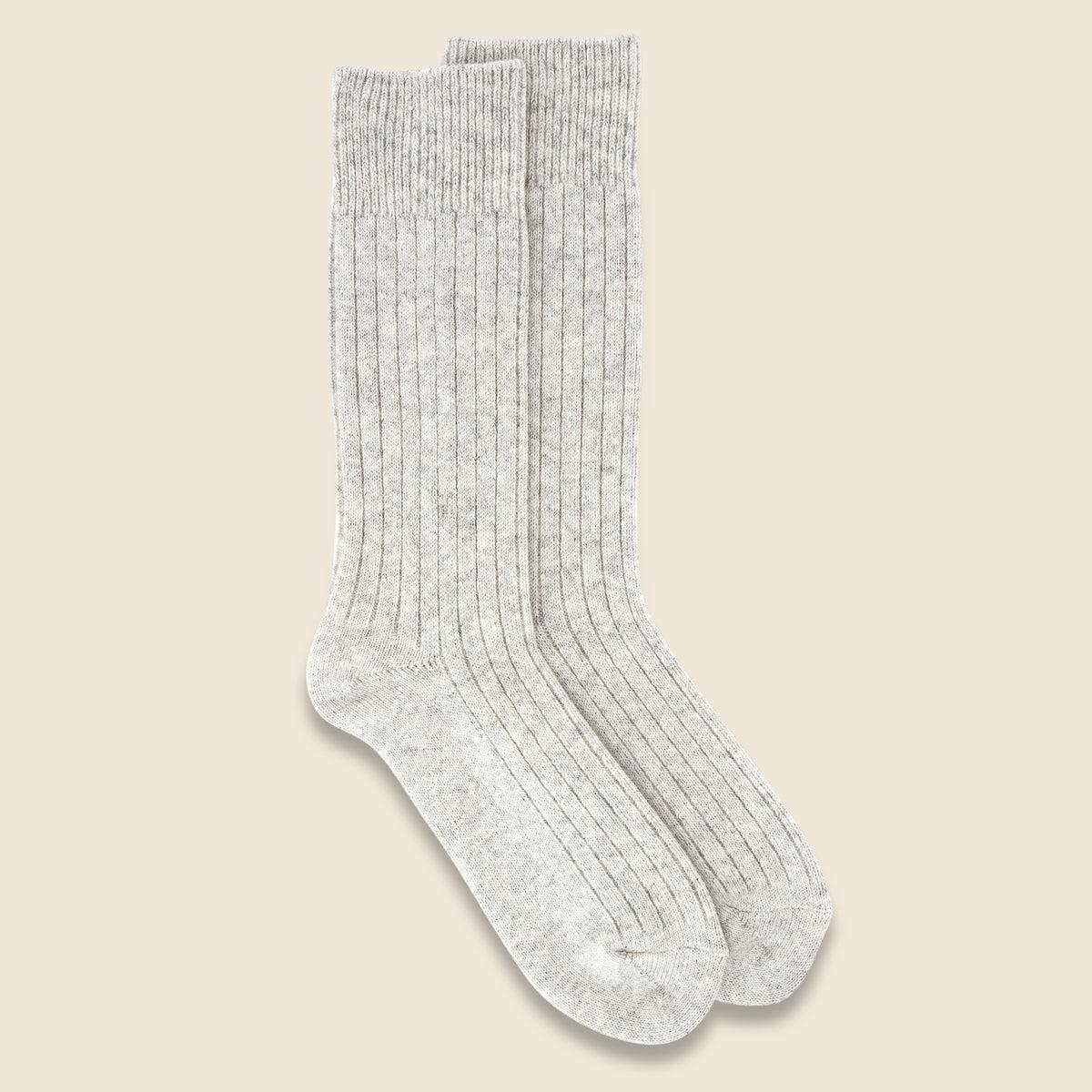 Cotton Wool Rib Sock - Ash Gray Product Image