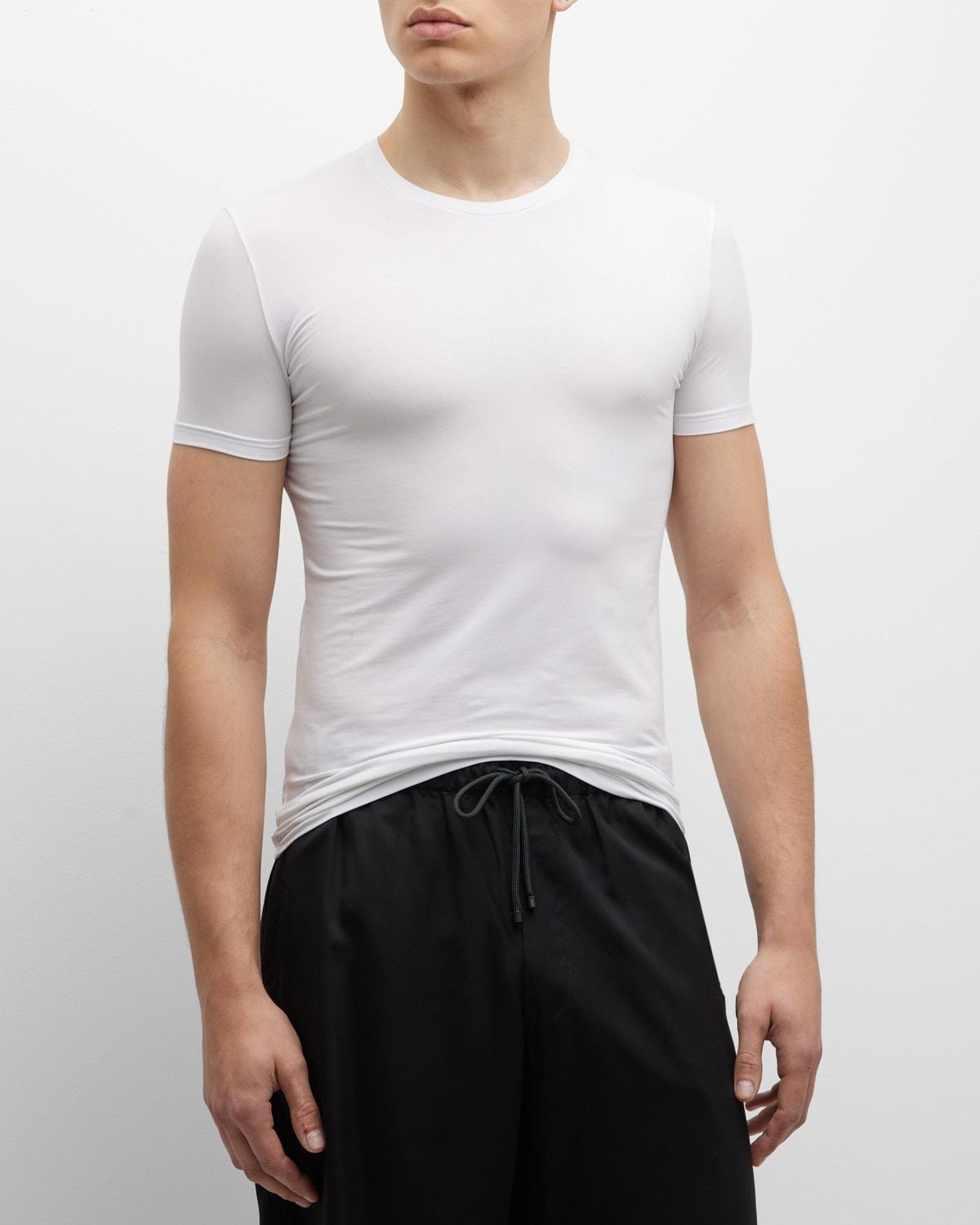 ZEGNA Men's Slim Fit Micromodal Crewneck T-Shirt - Size: MEDIUM - WHITE Product Image