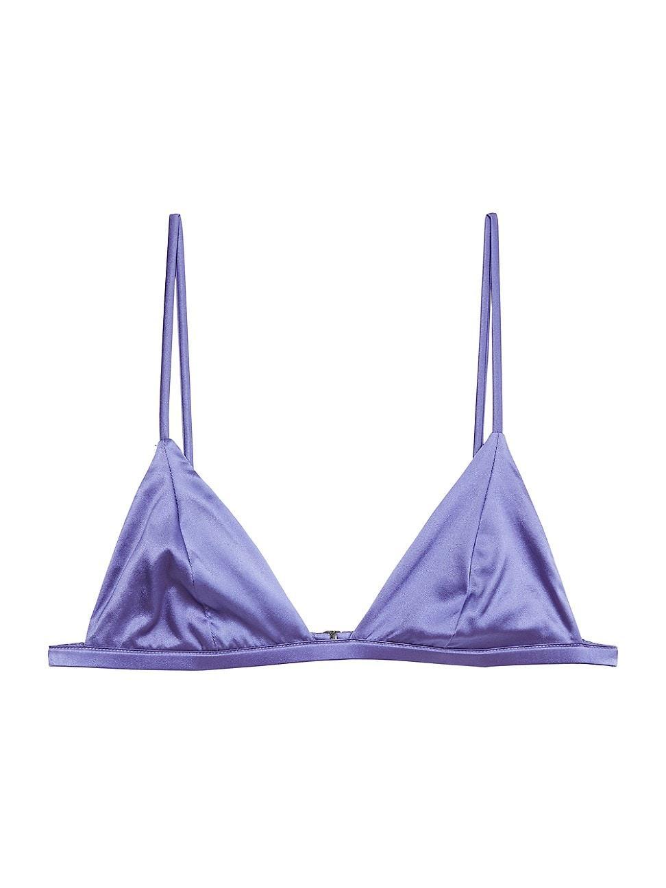 fleur du mal Luxe Triangle Bra in White. Product Image