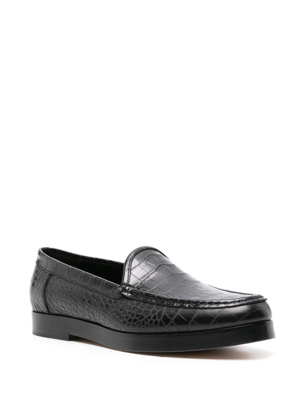 Flat Leather Loafers In Black Product Image