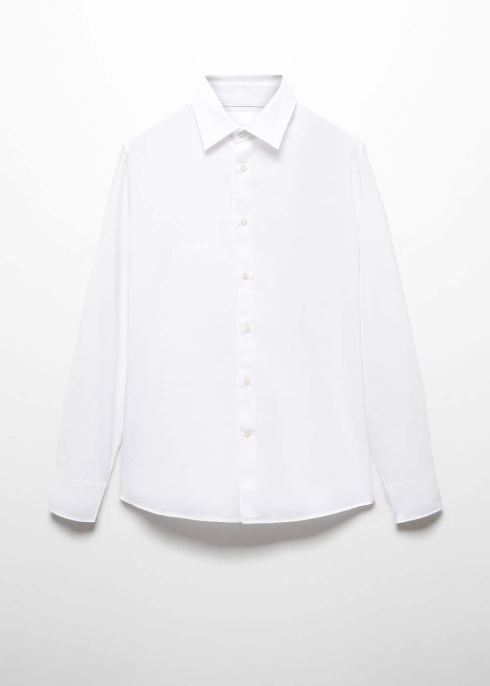 MANGO MAN - Slim-fit cotton structured shirt whiteMen Product Image