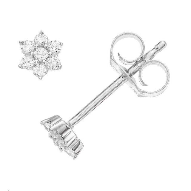 Sterling Silver 1/10 Carat T.W. Diamond Earrings, Womens Product Image